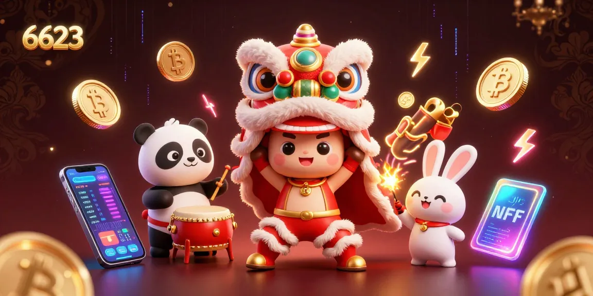 Play at 6623 with vibrant festival theme featuring lion dance, cryptocurrency, and casino elements.