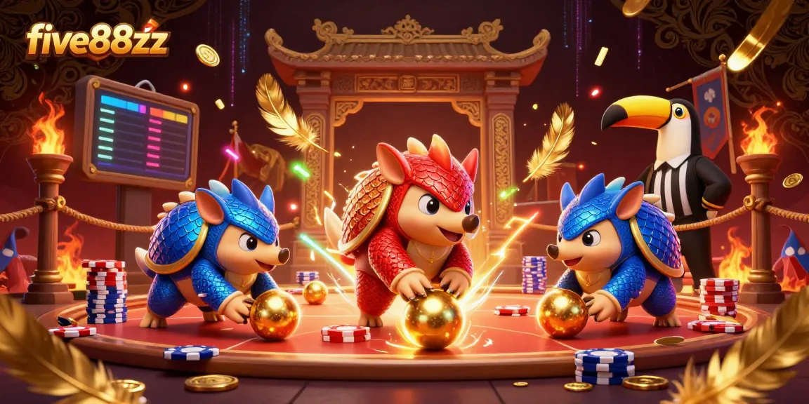 Engage with five88zz as rival pangolins bowl through poker chips in an electrifying casino scene.