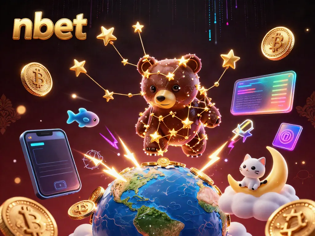 Experience exhilarating gaming at nbet with golden star characters, vibrant cryptocurrencies, and electric energy.