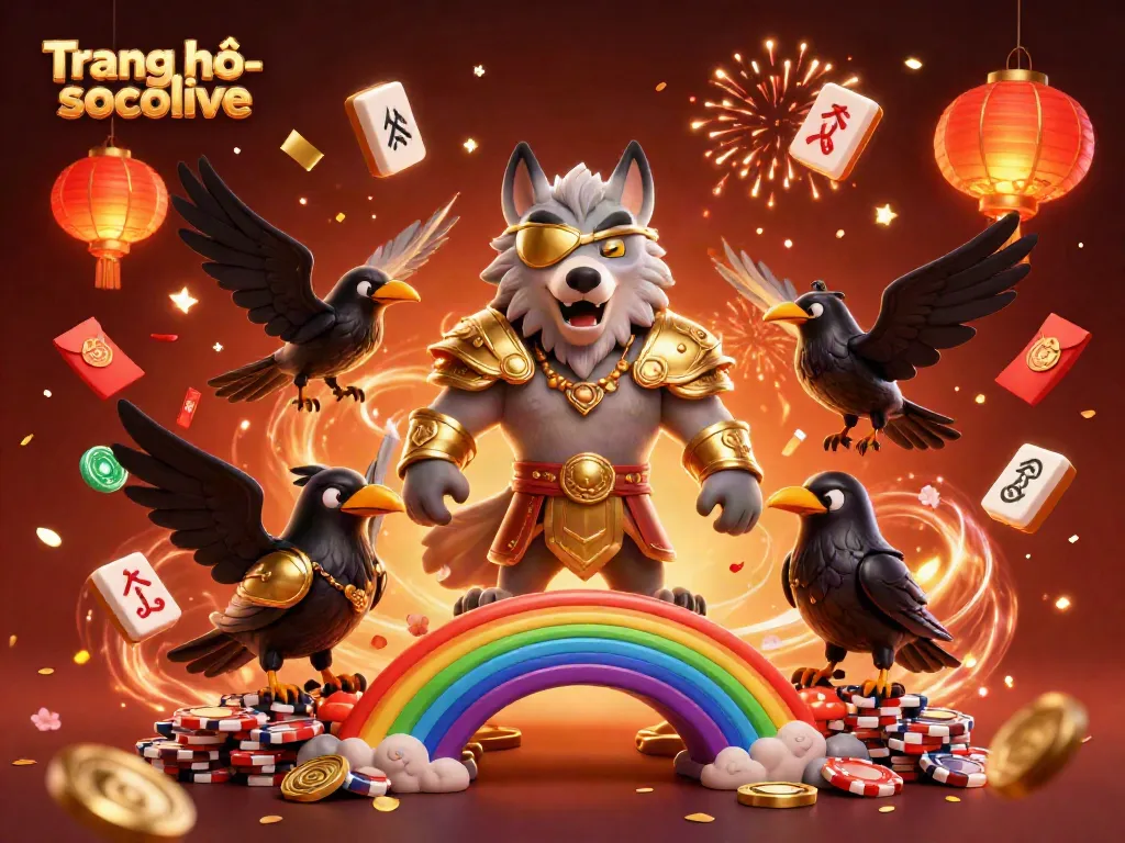 Experience thrilling wins on Trang chủ socolive with a vibrant 3D illustration featuring fantasy gambling elements.
