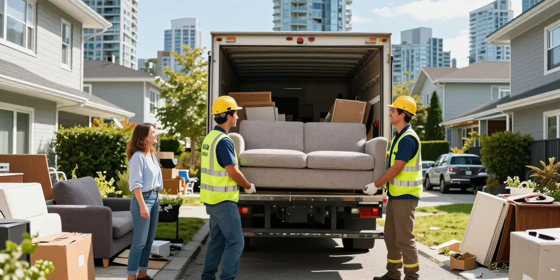 Junk Removal Company Vancouver professionals efficiently removing clutter from a residential area.