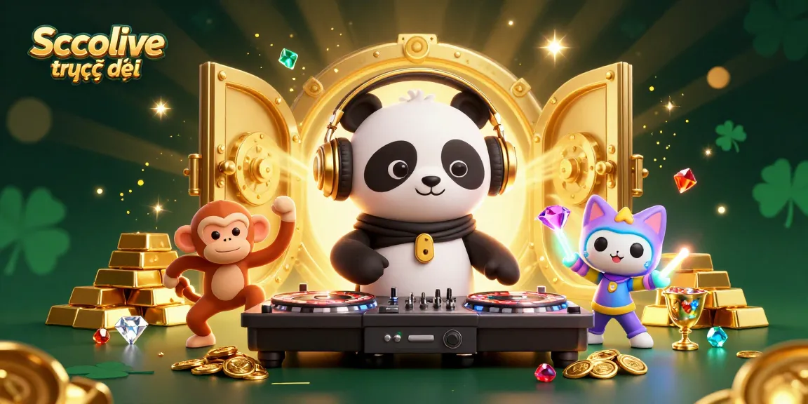 Socolive trực tiếp offers thrilling roulette spins with energetic characters in a vibrant, dynamic 3D illustration.