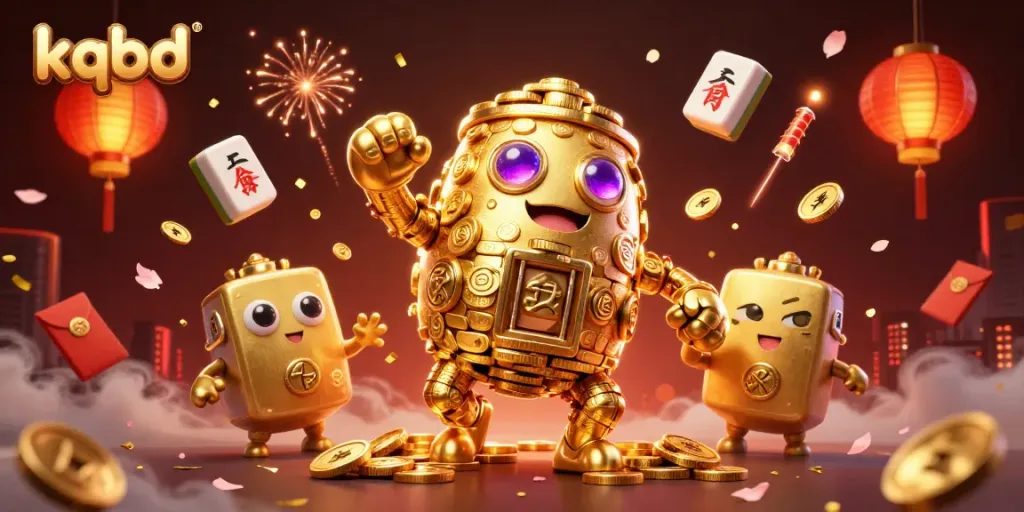 kqbd enhances interactive gambling experiences with a vibrant 3D illustration of gaming elements.