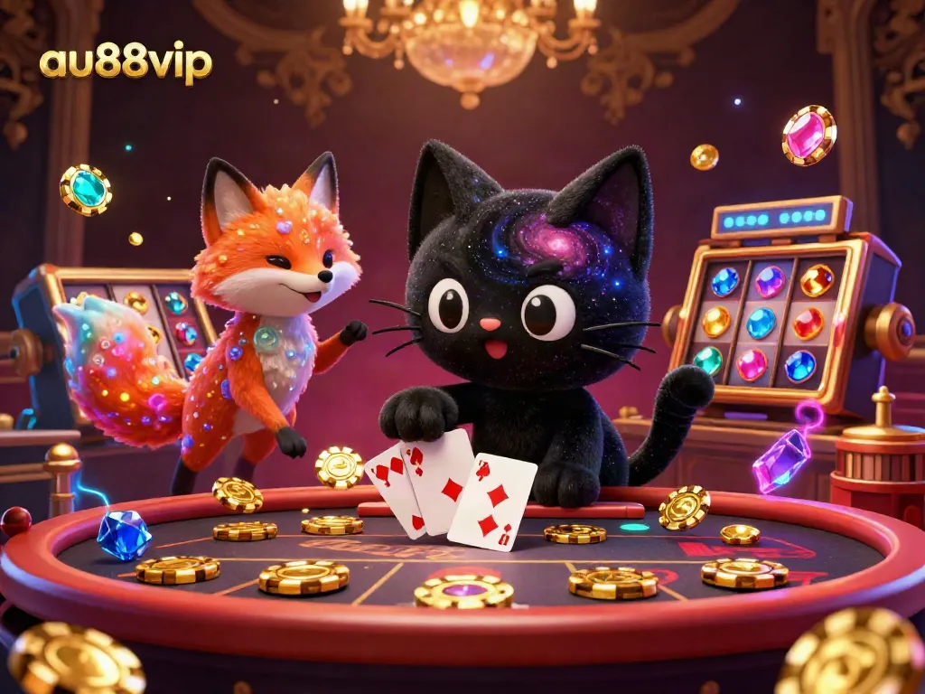 Experience the thrill of gaming at au88vip with a vibrant cosmic casino atmosphere featuring unique characters.