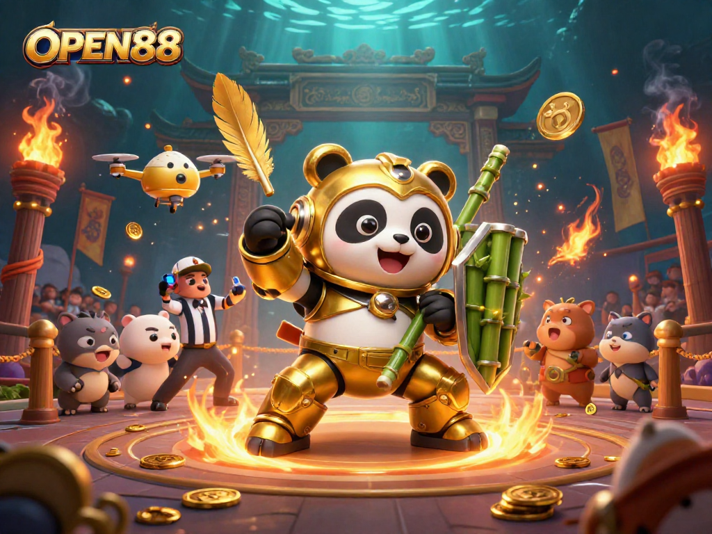Engage in thrilling gameplay at OPEN88 with vibrant 3D casino action featuring dynamic characters and lively gambling elements.