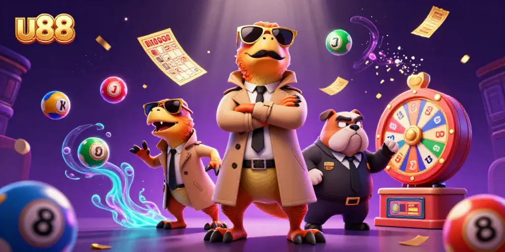 Experience excitement at u88 with raptors in disguise at a VIP casino, surrounded by dynamic game elements.