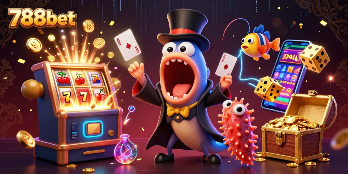 Experience the thrilling world of 788bet with vibrant casino characters and games exploding with excitement.