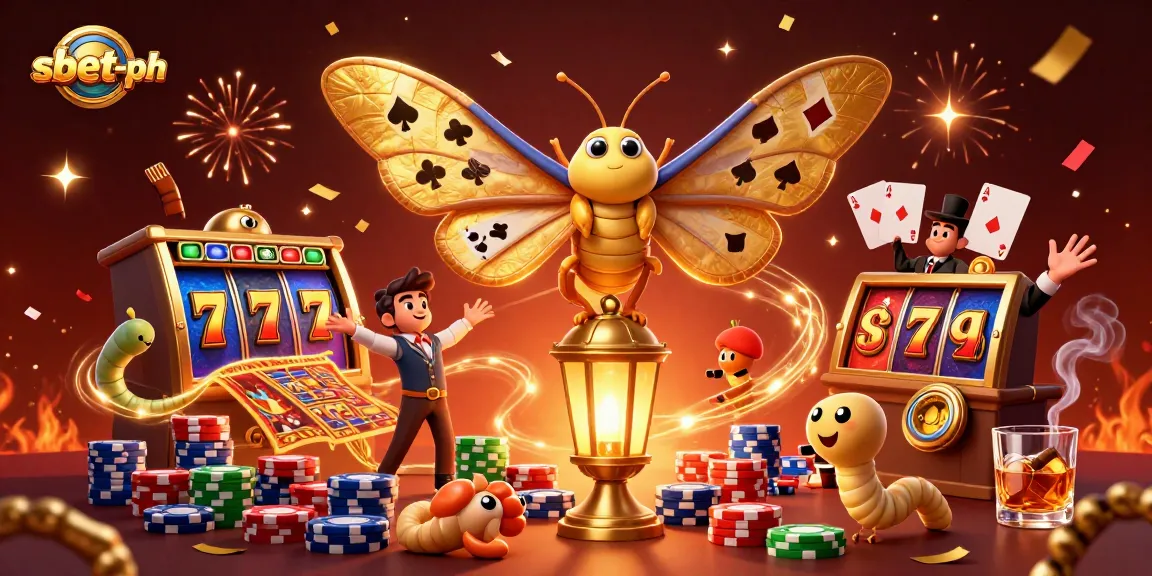 Engage with thrilling gameplay on sbet-ph, featuring an extravagant casino scene with vibrant slot reels and golden elements.